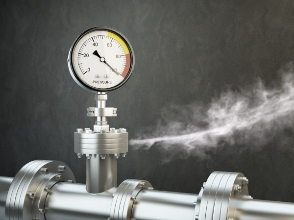 Gas leaking from a pressure gauge